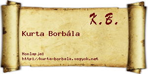 Kurta Borbála névjegykártya