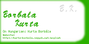 borbala kurta business card